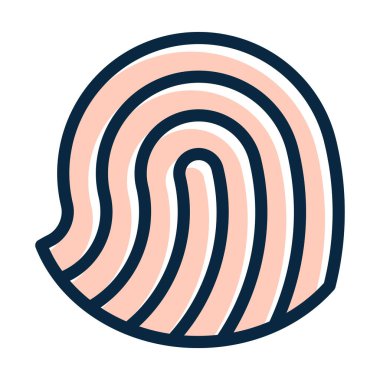 Kişisel ve Ticari Kullanım İçin Koyu Renk Simgeleri Doldurulmuş Parmak İzi Kalın Çizgisi