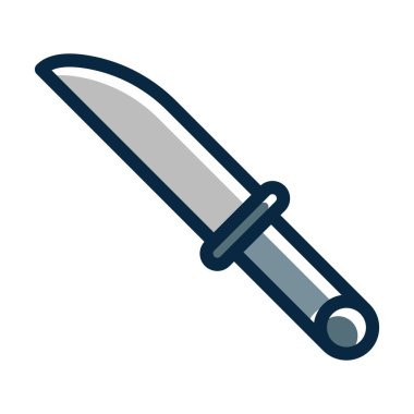 Bıçak Vektörü Kalın Çizgisi Kişisel ve Ticari Kullanım İçin Koyu Renk Simgeleri Dolduruldu