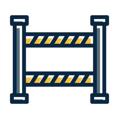 Polis Hattı Kalın Çizgisi Kişisel ve Ticari Kullanım İçin Koyu Renk Simgeleri Dolduruldu