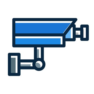 Kişisel ve ticari kullanım için Koyu Renk Simgelerini Doldurulmuş CcTV Vektör Kalın Çizgisi