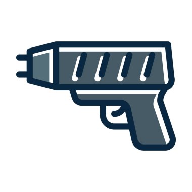 Şok Verici Kalın Çizgisi Kişisel ve Ticari Kullanım İçin Koyu Renk Simgeleri Dolduruldu