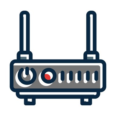 Wifi Yönlendirici Kalın Çizgi Koyu Renk Simgeleri Kişisel ve Ticari Kullanım İçin Dolduruldu