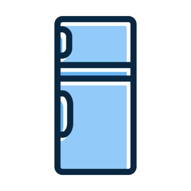 Buzdolabı Kalın Çizgisi Kişisel ve Ticari Kullanım İçin Koyu Renk Simgeleri Dolduruldu