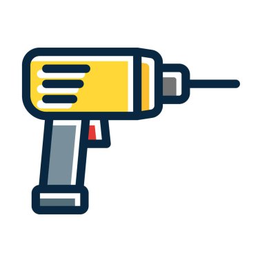 Koyu Renk Simgeleri Kişisel ve Ticari Kullanım İçin Doldurulmuş Çekiç Matkabı Kalın Çizgisi