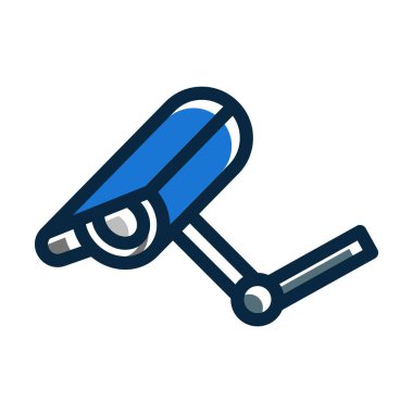 Kişisel ve ticari kullanım için Koyu Renk Simgelerini Doldurulmuş CcTV Vektör Kalın Çizgisi