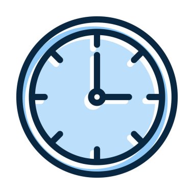 Kişisel ve ticari kullanım için Koyu Renk Simgeleri Doldurulmuş Saat Vektörü Kalın Çizgisi