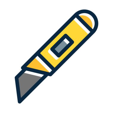 Kesici Vektör Kalın Çizgisi Kişisel ve Ticari Kullanım İçin Koyu Renk Simgeleri Dolduruldu