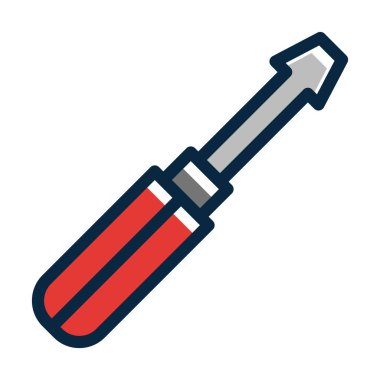 Kişisel ve Ticari Kullanım İçin Koyu Renk Simgelerini Doldurulmuş Tornavida Kalın Çizgisi