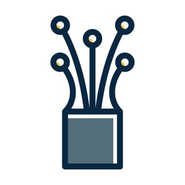 Kişisel ve ticari kullanım için Koyu Renk Simgeleri Doldurulmuş Kablo Vektörü Kalın Çizgisi