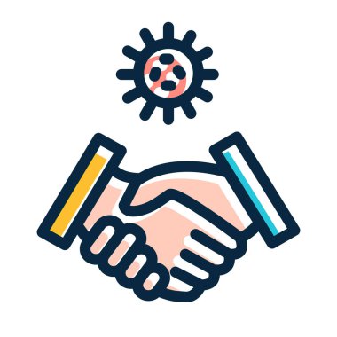 Virüs Aktarım Vektörü Kalın Çizgisi Kişisel ve Ticari Kullanım İçin Koyu Renk Simgeleri Dolduruldu