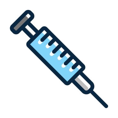 Şırınga Vektörü Kalın Çizgisi Kişisel ve Ticari Kullanım İçin Koyu Renk Simgeleri Dolduruldu
