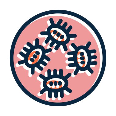 Virüs Vektörü Kalın Çizgisi Kişisel ve Ticari Kullanım İçin Koyu Renk Simgeleri Dolduruldu