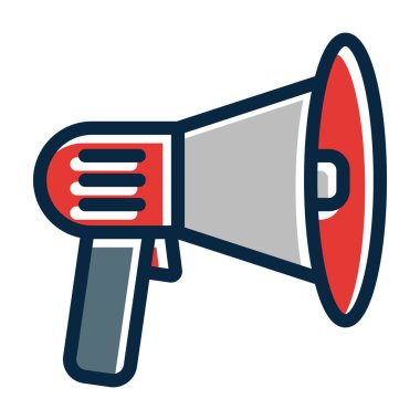 Kişisel ve Ticari Kullanım İçin Koyu Renk Simgelerini Doldurulmuş Megafon Vektör Kalın Çizgisi