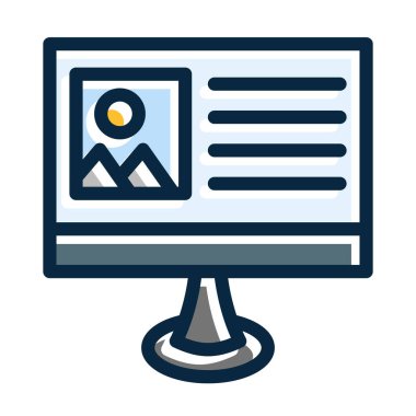 Kişisel ve Ticari Kullanım İçin Koyu Renk Simgelerini Doldurulmuş Günlük Vektör Kalın Çizgisi