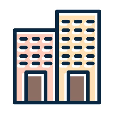 Şirket Vektör Kalın Çizgisi Kişisel ve Ticari Kullanım İçin Koyu Renk Simgeleri Dolduruldu