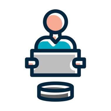 Kişisel ve ticari kullanım için Koyu Renk Simgeleri Doldurulmuş Evsiz Vektör Kalın Çizgisi