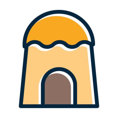 Kişisel ve Ticari Kullanım İçin Koyu Renk Simgeleri Doldurulmuş Kulübe Vektörü Kalın Çizgisi