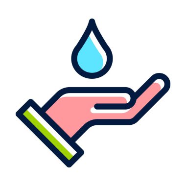 Su Kıtlığı Vektör Kalın Çizgisi Koyu Renk Simgeleri Kişisel ve Ticari Kullanım İçin Simgeler