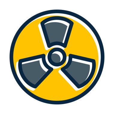 Kişisel ve Ticari Kullanım İçin Koyu Renk Simgelerini Doldurulmuş Radyoaktivite Vektörü Kalın Çizgisi