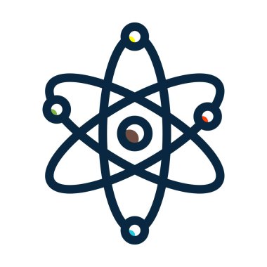 Nükleer Vektör Kalın Çizgisi Kişisel ve Ticari Kullanım İçin Koyu Renk Simgeleri Dolduruldu