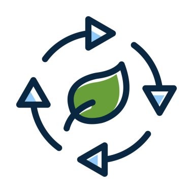 Kişisel ve Ticari Kullanım İçin Koyu Renk Simgelerini Doldurulmuş Karbon Döngüsü Kalın Çizgisi