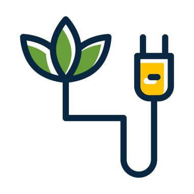 Kişisel ve Ticari Kullanım İçin Koyu Renk Simgelerini Doldurulmuş Eko Tıkacı Kalın Çizgisi