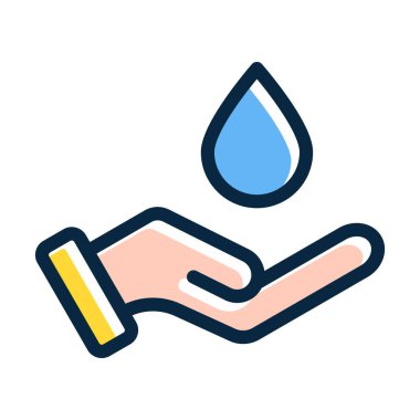 Su Vektörü Kalın Çizgisini Kaydet Koyu Renk Simgelerini Kişisel ve Ticari Kullanım İçin Kaydet