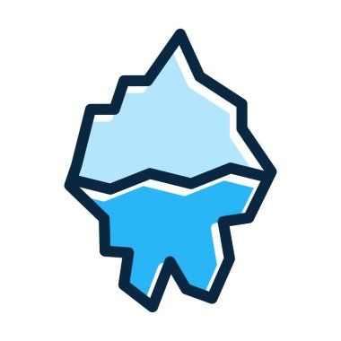 Kişisel ve Ticari Kullanım İçin Koyu Renk Simgeleri Doldurulmuş Iceberg Vektör Kalın Çizgisi