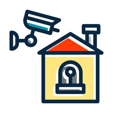 Kişisel ve ticari kullanım için Koyu Renk Simgeleri Doldurulmuş Akıllı Alarm Vektör Kalın Çizgisi