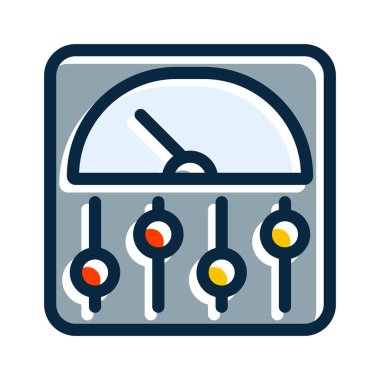 Kişisel ve Ticari Kullanım İçin Koyu Renk Simgelerini Doldurulmuş Kontrol Paneli Vektör Kalın Çizgisi