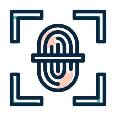 Koyu Renk Simgeleri Kişisel ve Ticari Kullanım İçin Doldurulmuş Parmak Tarayıcı Kalın Çizgisi