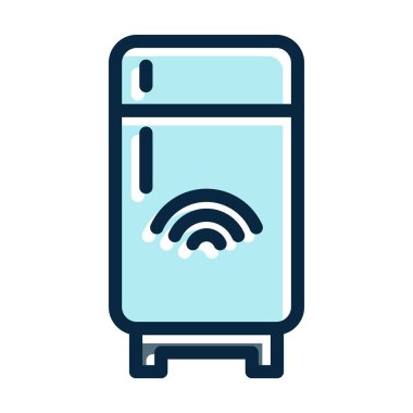 Kişisel ve ticari kullanım için Koyu Renk Simgeleri Doldurulmuş Buzdolabı Vektörü Kalın Çizgisi