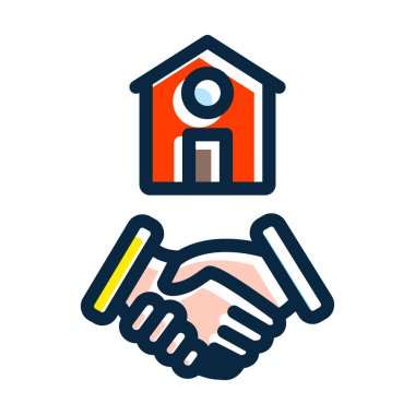 Kişisel ve ticari kullanım için Koyu Renk Simgelerini Doldurulmuş Kalın Satır Anlaşması