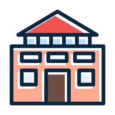 Kişisel ve Ticari Kullanım İçin Koyu Renk Simgelerini Doldurulmuş Mahkeme Vektörü Kalın Çizgisi