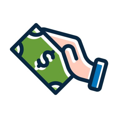 Rüşvet Vektörü Kalın Çizgisi Kişisel ve Ticari Kullanım İçin Koyu Renk Simgeleri Dolduruldu