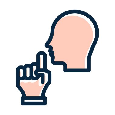 Kişisel ve ticari kullanım için Koyu Renk Simgeleri Doldurulmuş Silence Vector Kalın Çizgisi