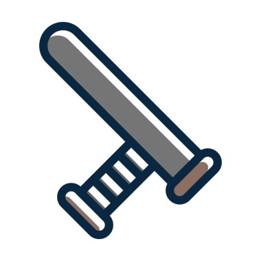 Baton Vektör Kalın Çizgisi Kişisel ve Ticari Kullanım İçin Koyu Renk Simgeleri Dolduruldu