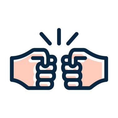 Kişisel ve Ticari Kullanım İçin Koyu Renk Simgeleri Doldurulmuş Çakışma Vektörü Kalın Çizgisi