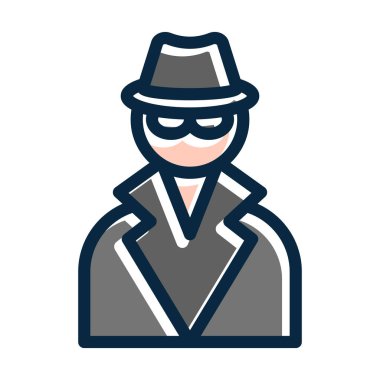 Dolandırıcılık Vektörü Kalın Çizgisi Kişisel ve Ticari Kullanım İçin Koyu Renk Simgeleri Dolduruldu