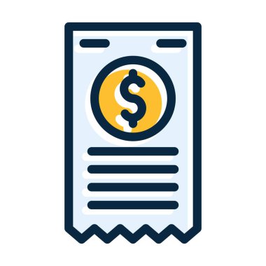 Bill Vector Kalın Çizgisi Kişisel ve Ticari Kullanım İçin Koyu Renk Simgeleri Dolduruldu