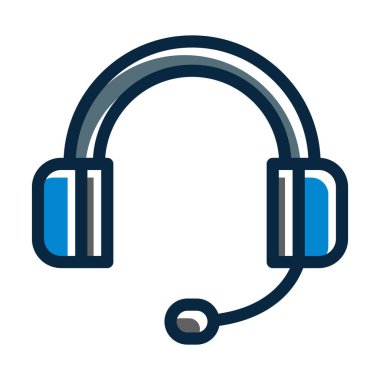 Müşteri Hizmetleri Kalın Çizgisi Kişisel ve Ticari Kullanım İçin Koyu Renk Simgeleri Dolduruldu