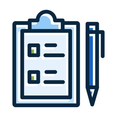 Kişisel ve ticari kullanım için Koyu Renk Simgeleri Doldurulmuş Not Vektörü Kalın Çizgisi