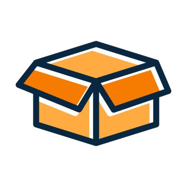 Karton Vektör Kalın Çizgisi Kişisel ve Ticari Kullanım İçin Koyu Renk Simgeleri Dolduruldu