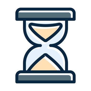 Kişisel ve ticari kullanım için Koyu Renk Simgeleri Doldurulmuş Saat Cam Kalın Çizgisi