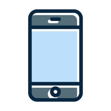 Kişisel ve Ticari Kullanım İçin Koyu Renkli Simgeler Doldurulmuş Mobil Vektör Kalın Çizgisi