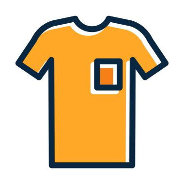 Gömlek Vektörü Kalın Çizgisi Kişisel ve Ticari Kullanım İçin Koyu Renk Simgeleriyle Dolu