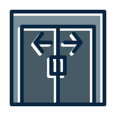 Kayan Kapı Kalın Çizgisi Kişisel ve Ticari Kullanım İçin Koyu Renk Simgeleri Dolduruldu