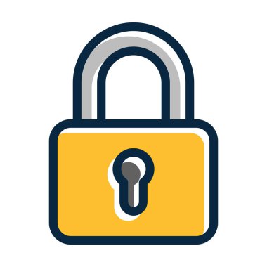 Kişisel ve ticari kullanım için Koyu Renk Simgelerini Doldurulmuş Kalın Satıra Kilitle