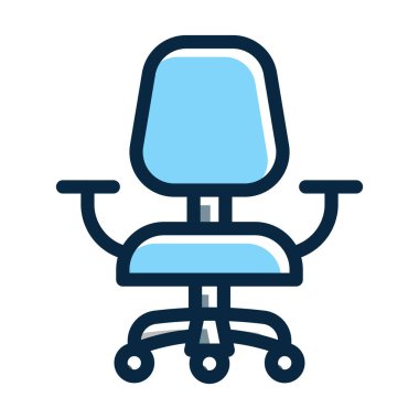 Kişisel ve Ticari Kullanım İçin Koyu Renk Simgeleri Doldurulmuş Koltuk Vektörü Kalın Çizgisi