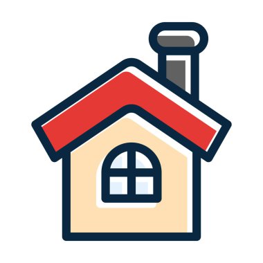 Kişisel ve ticari kullanım için Koyu Renk Simgeleri Doldurulmuş Çatı Vektörü Kalın Çizgisi